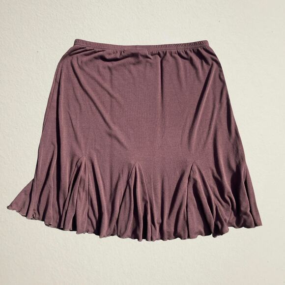 Vintage brown godet pleated skirt preppy academia fairycore - Picture 1 of 5